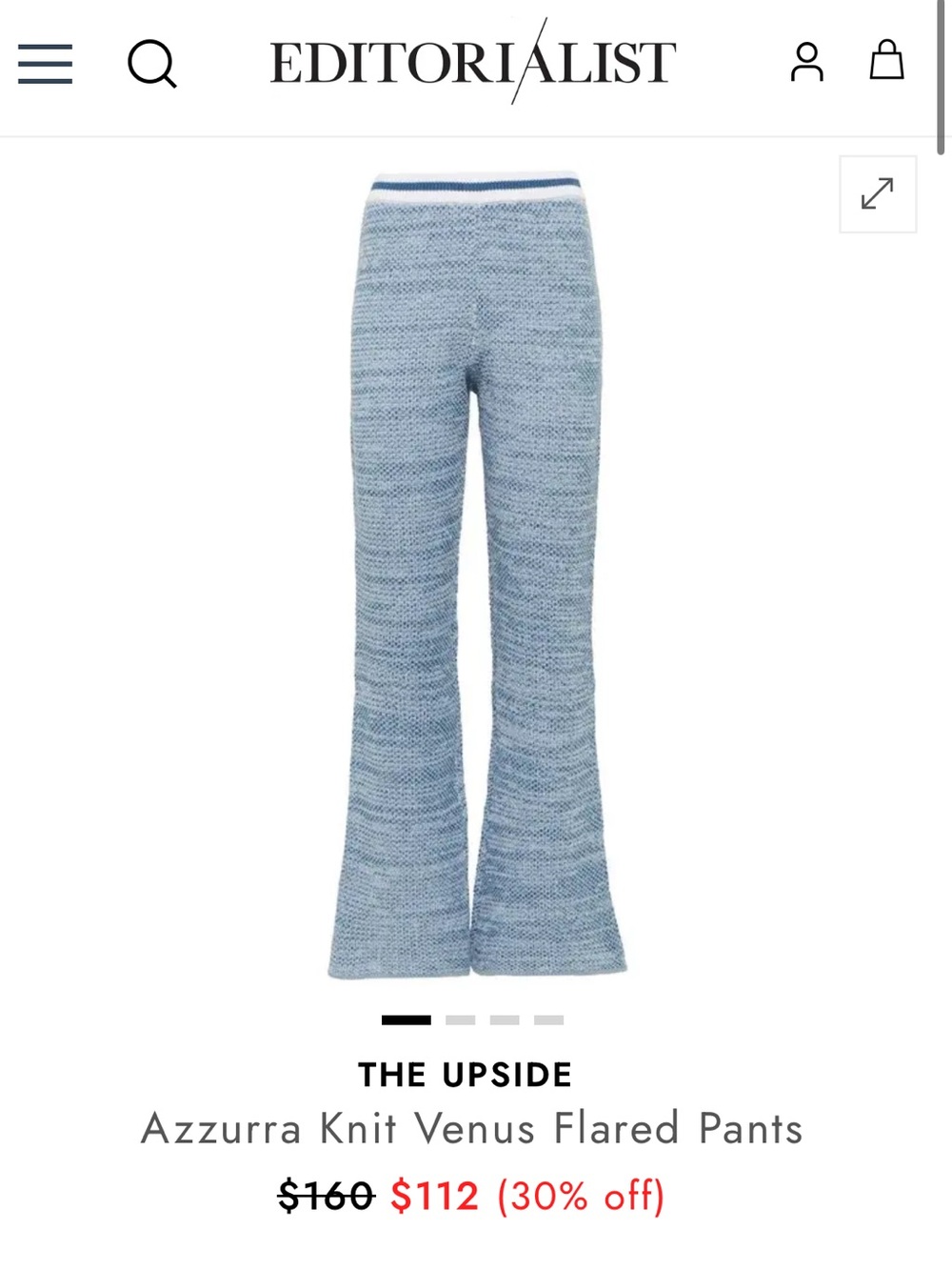 The Upside Knit Flare Pants in Azzurra Blue